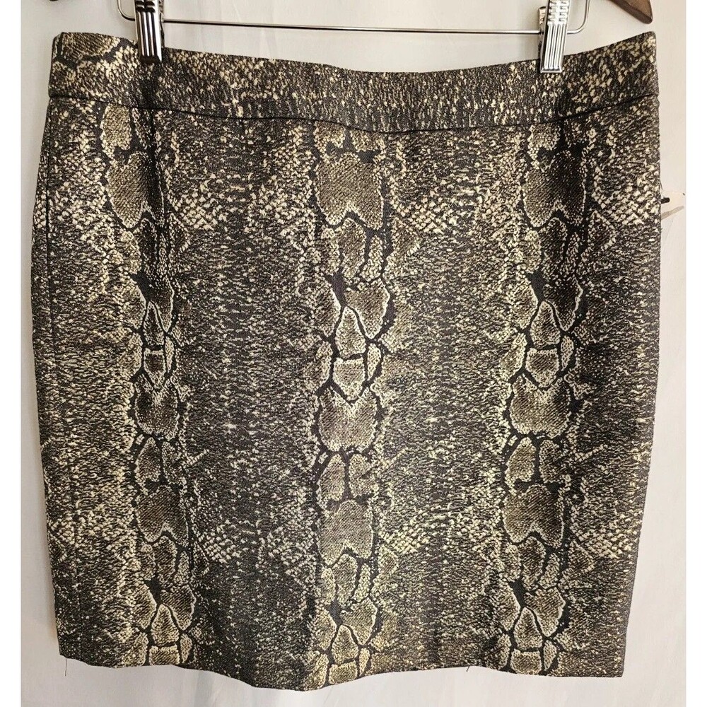 Worthington Skirt Womens Snake Print Metallic Thread Pencil Skirt Size 14